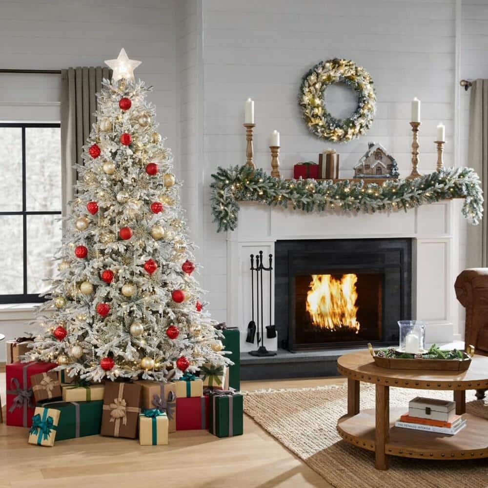 7.5 ft KenFraser Flocked Christmas Tree