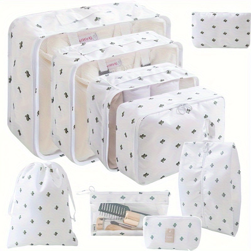 9 Set PacCubes, Lightweight Travel LuggaOrganizer With Shoe Bag, Toiletry Bag & Laundry Bag