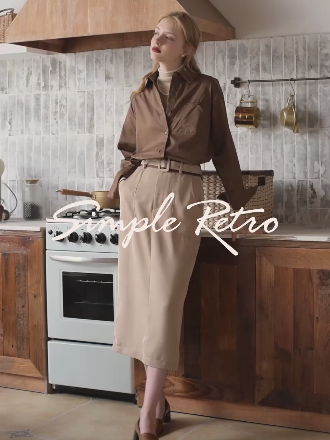 Odette Straight Khaki Midi Skirt