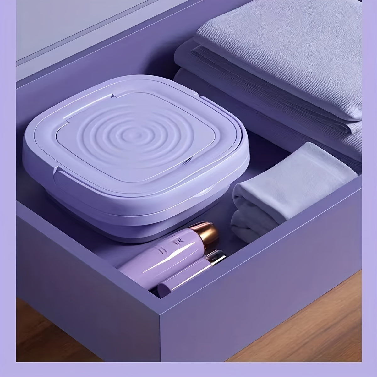 8L Foldable Mini Washing Machine: Fully Automatic Portable & Compact For Baby & Toddler Clothes, Underwear, Panties & Socks!