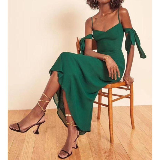 vintage off shoulder long dress