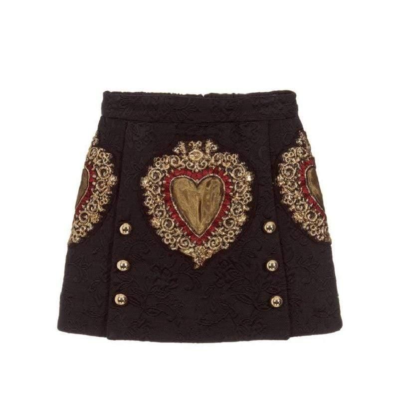 vintage heart skirt embroidery