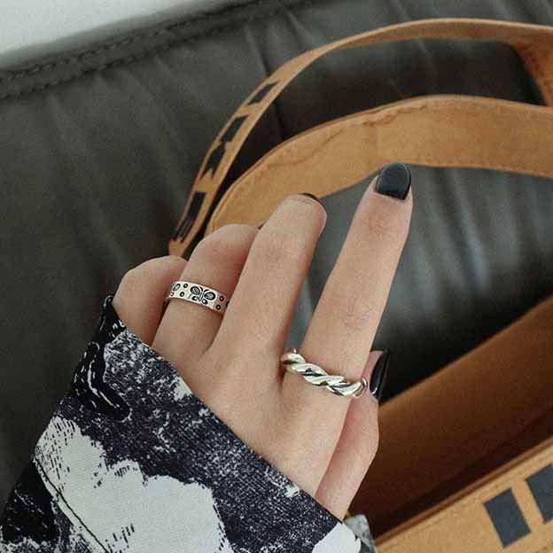 vintage butterfly 925 sterling silver adjustable ring