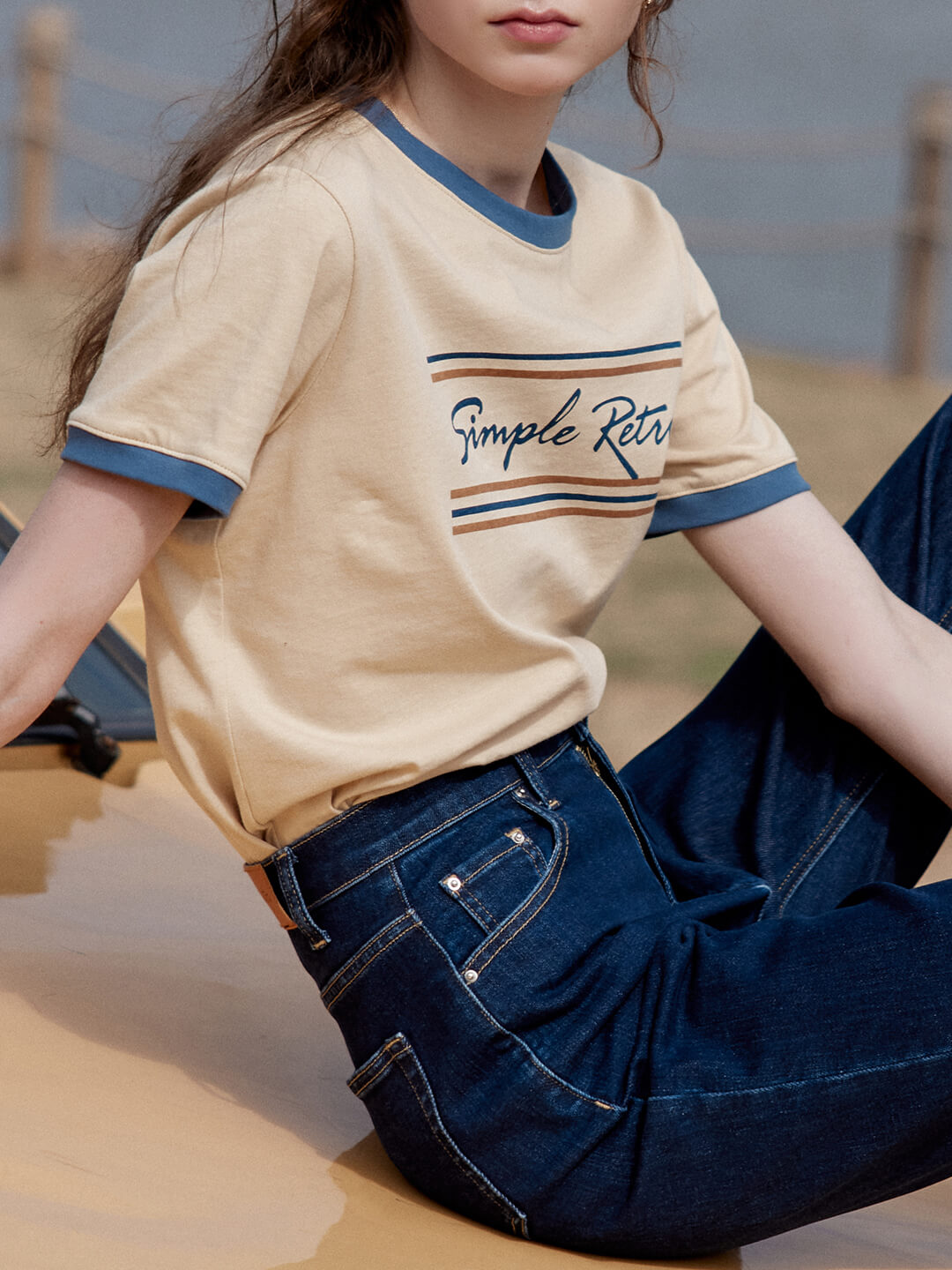 【Final Sale】Maya Logo Printed Vintage T-Shirt