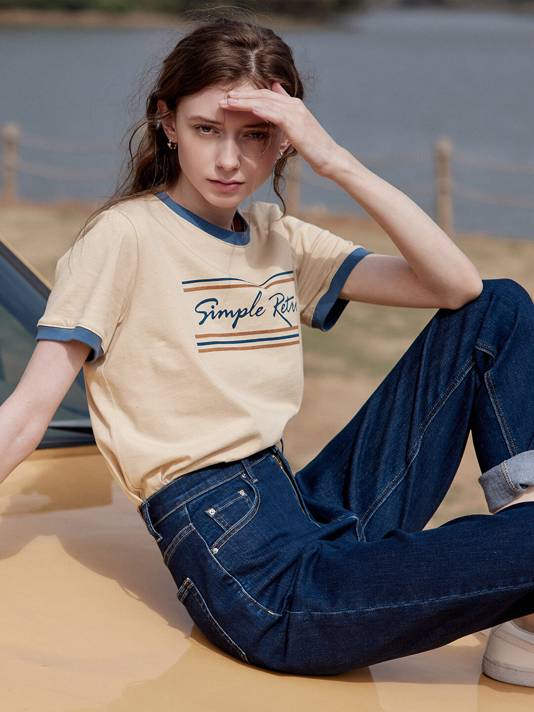 【Final Sale】Maya Logo Printed Vintage T-Shirt