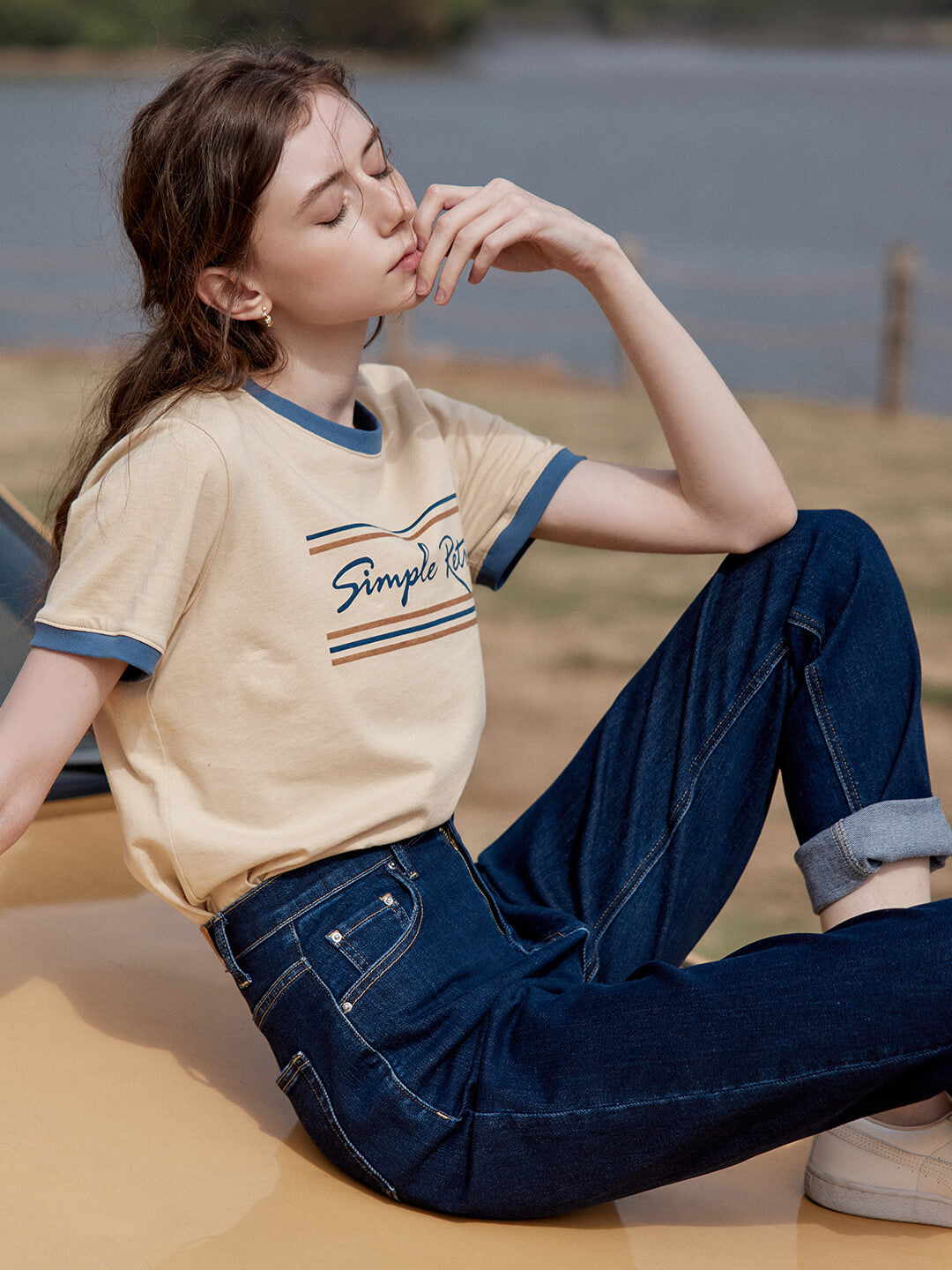 【Final Sale】Maya Logo Printed Vintage T-Shirt