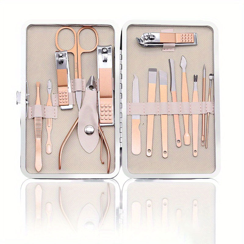 7/10/12/15/18 In 1 Professional Steel Nail Clipper Pedicure& Manicure Set - All Purpose Set For Nails Daily And Salon !