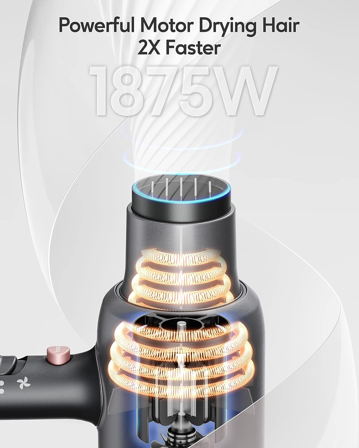 Wavytalk Ionic Hair Blow Dryer with Diffuser for Curly Hair Professional Salon Attachment Diffuser and Concentrator Nozzle for Women Styling Natural