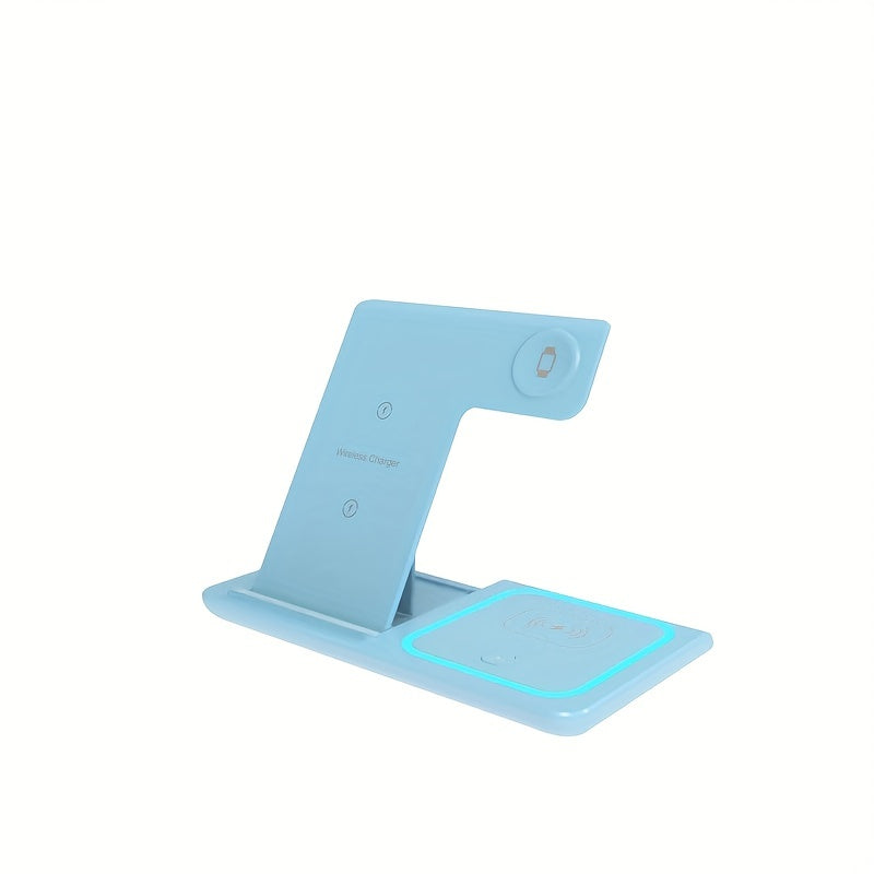 3 In 1 Fast Charging Station, Folding Wireless Charger Stand For 14,13,12,11/Pro/Max/Mini/Plus, X, XR, XS/Max, SE, 8/Plus, For IWatch 1-8, For Airpods 3/2/Pro