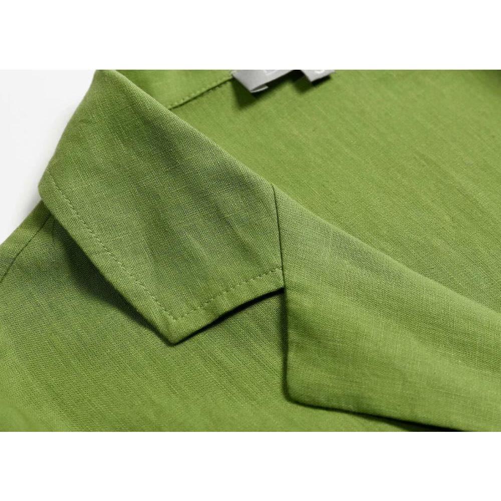 vintage turn down collar short sleeve blouse