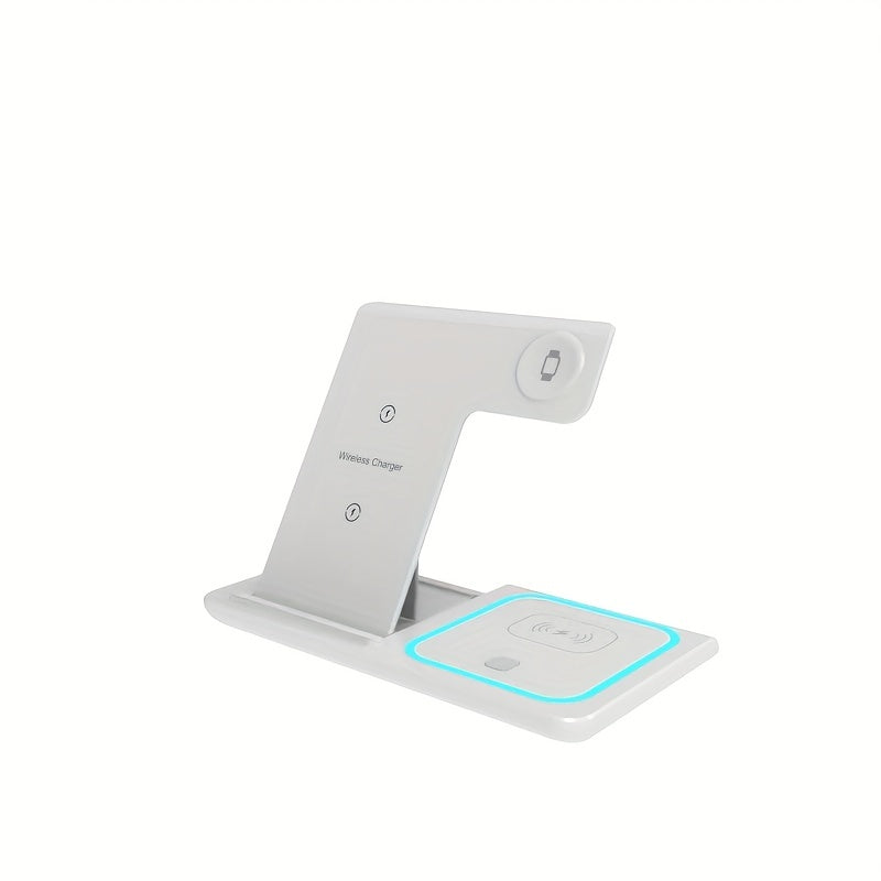 3 In 1 Fast Charging Station, Folding Wireless Charger Stand For 14,13,12,11/Pro/Max/Mini/Plus, X, XR, XS/Max, SE, 8/Plus, For IWatch 1-8, For Airpods 3/2/Pro