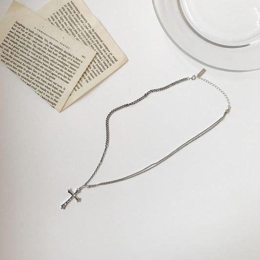 vintage cross holy 925 sterling silver necklace