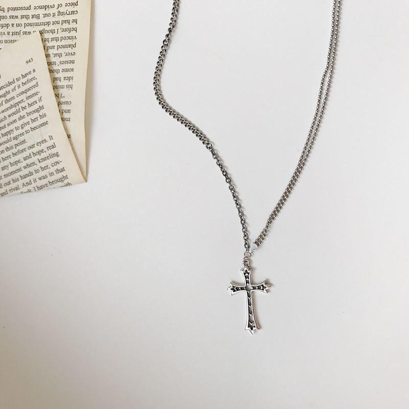 vintage cross holy 925 sterling silver necklace