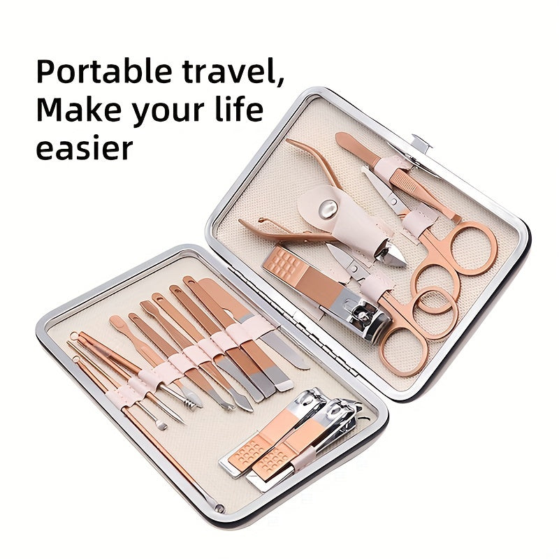 7/10/12/15/18 In 1 Professional Steel Nail Clipper Pedicure& Manicure Set - All Purpose Set For Nails Daily And Salon !