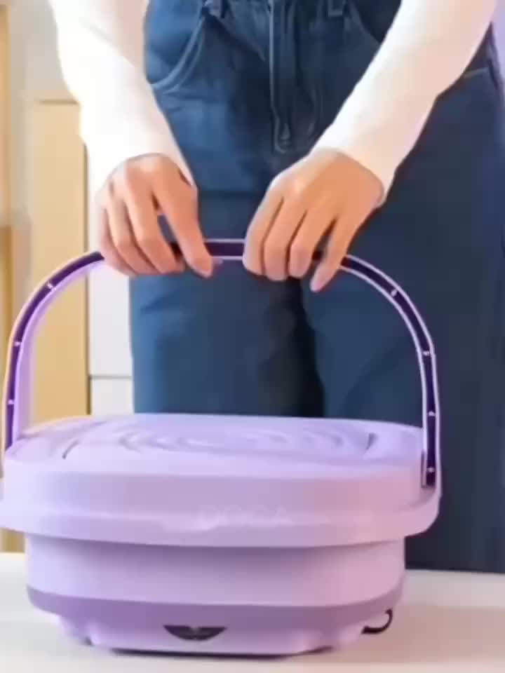 8L Foldable Mini Washing Machine: Fully Automatic Portable & Compact For Baby & Toddler Clothes, Underwear, Panties & Socks!