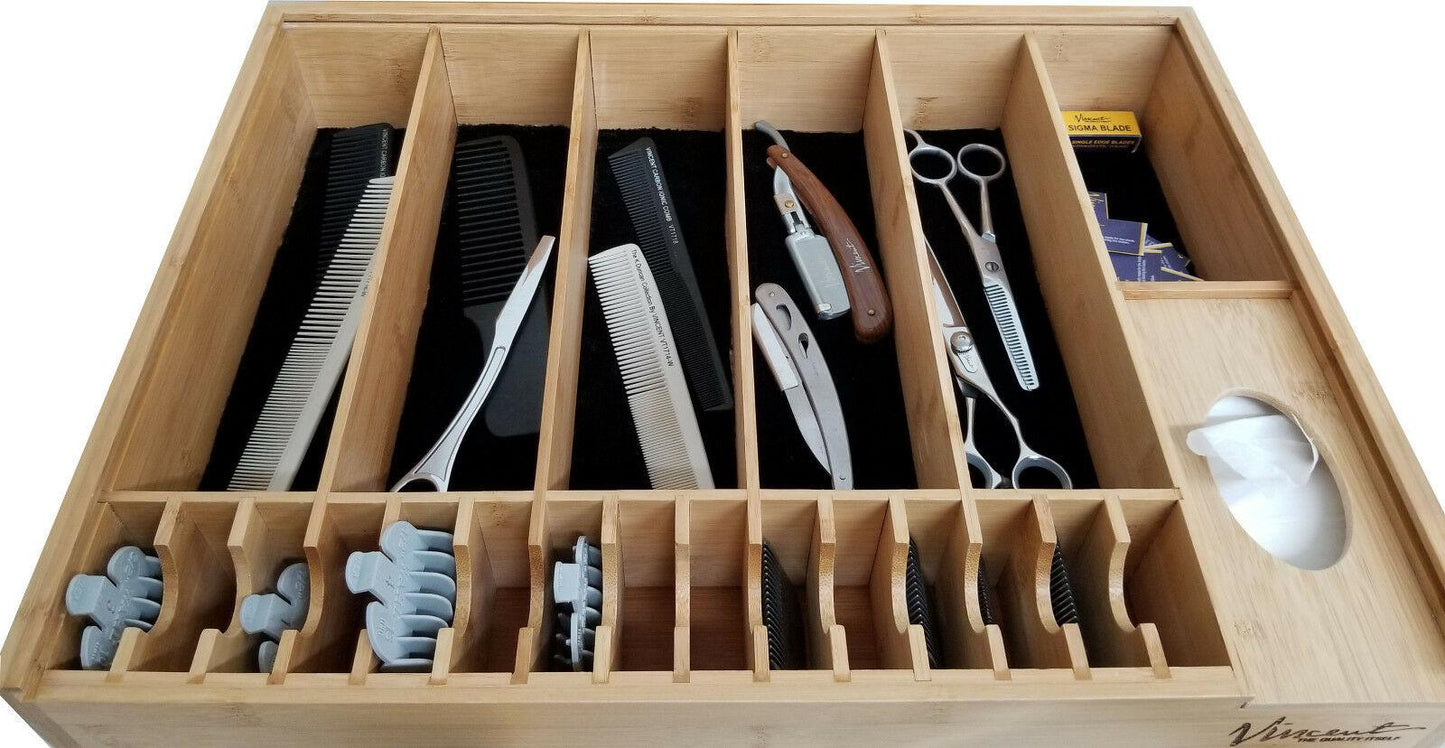 Vincent Nostalgic Barber Clipper Trimmer Blade Tool Case Vt10151 Wood