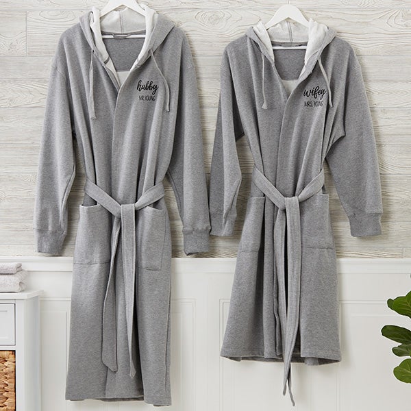 wifey & hubby personalized sweatshirt robe
