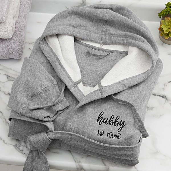 wifey & hubby personalized sweatshirt robe