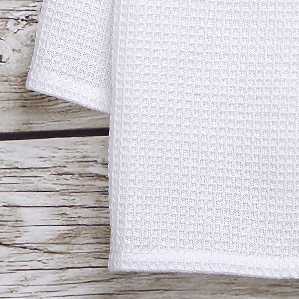 watercolor wreath personalized waffle weave kitchen towel