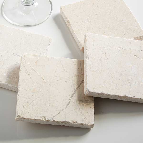 winter wonderland personalized tumbled stone coaster set