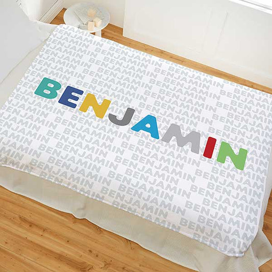 vibrant name personalized blanket