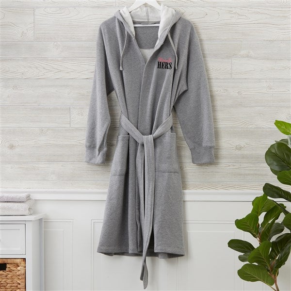 his & hers personalized sweatshirt robes