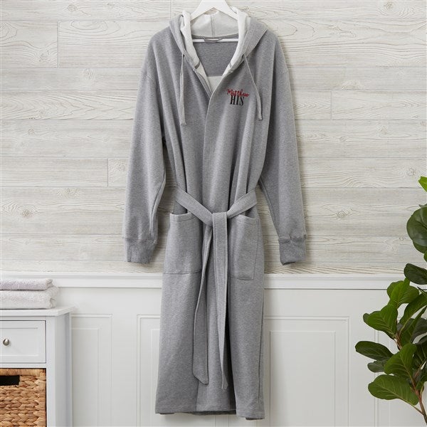 his & hers personalized sweatshirt robes