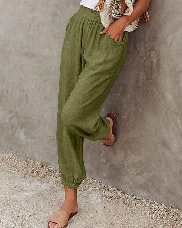 women‘s solid relaxed fit trouser