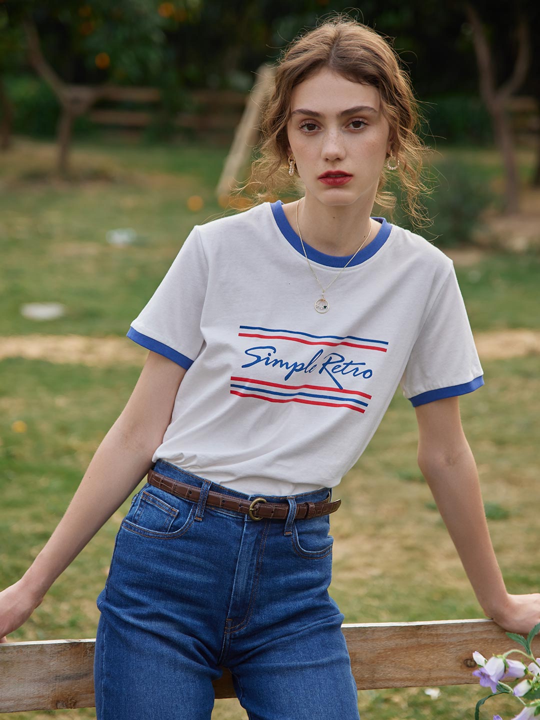 【Final Sale】Maya Logo Printed Vintage T-Shirt