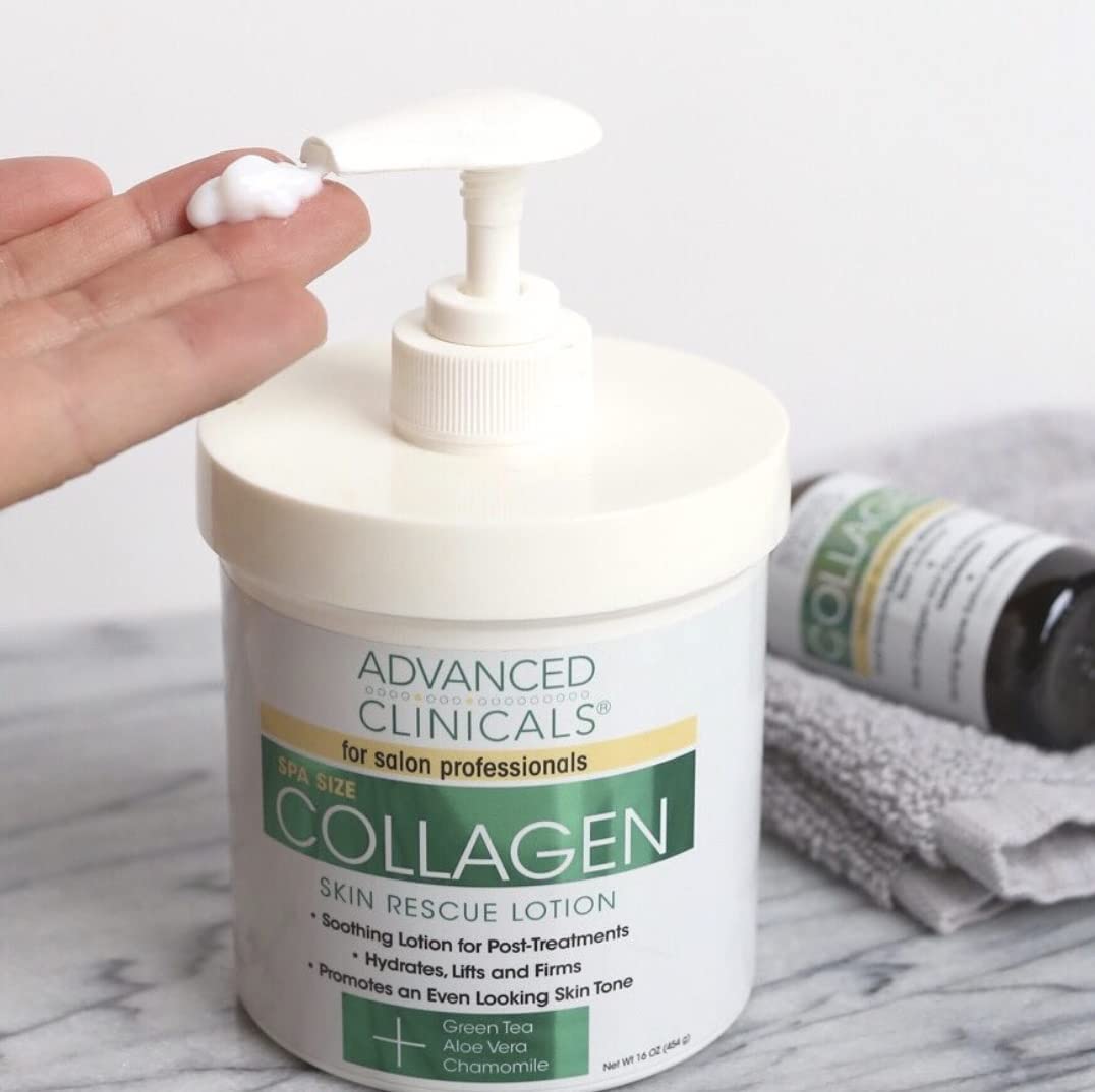 Advanced Clinicals Collagen Cream Moisturizer Body Lotion & Face Cream | Dry Skin Rescue Collagen Lotion | Skin Tightening Cream | Skin Firming + Tightening Lotion | Body Skin Care Products, 2-Pack