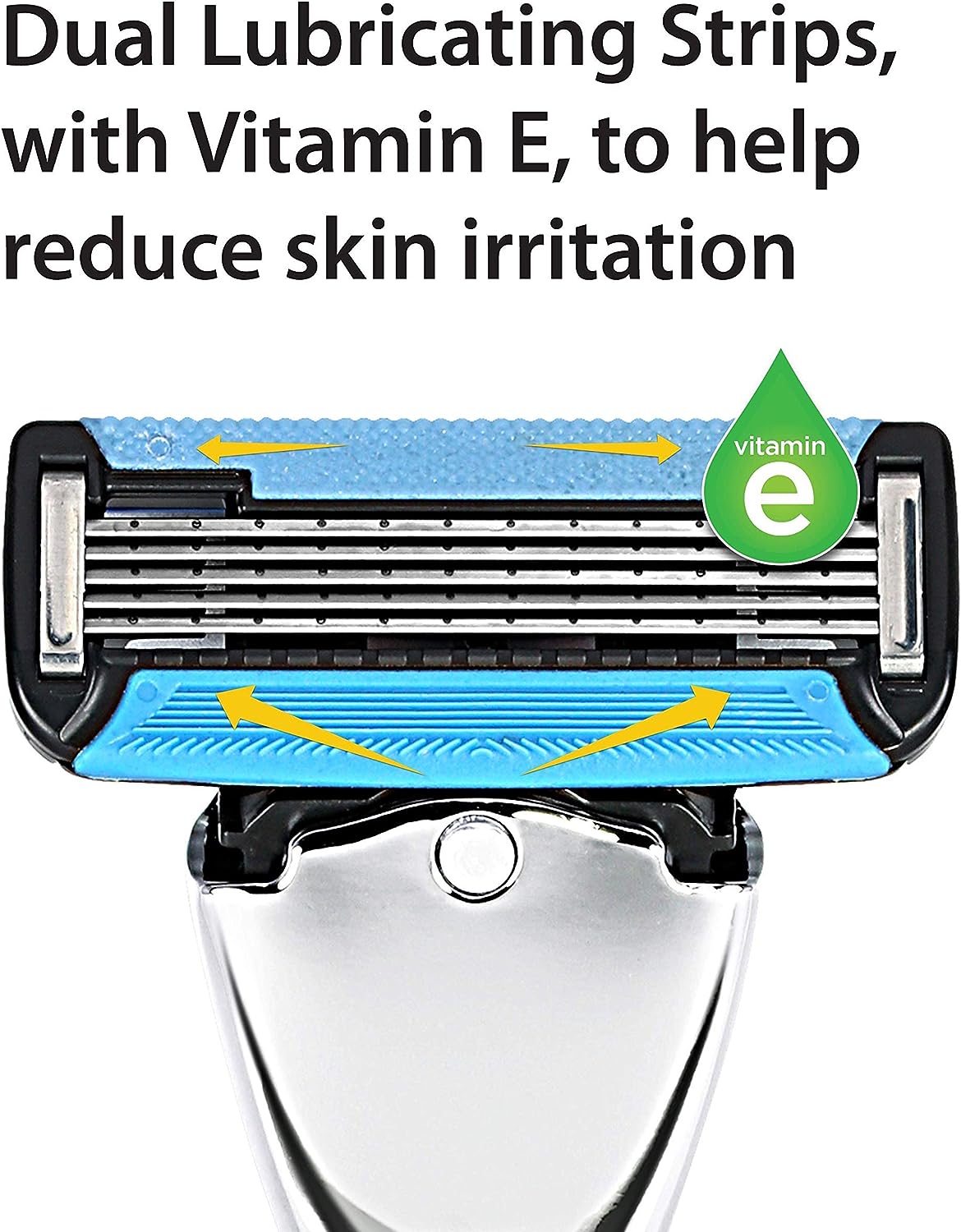 Amazon Basics 5-Blade Motion Sphere Razor for Men with Dual Lubrication and Precision Beard Trimmer, Handle & 2 Cartridges (Fits Amazon Basics Razor Handles only), Black (Previously Solimo)
