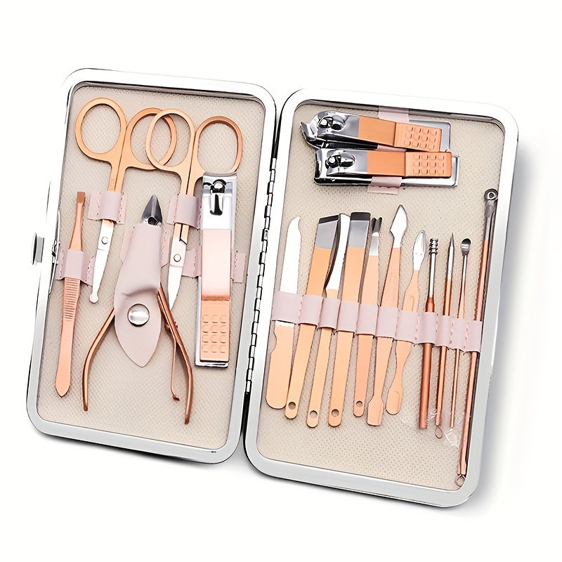 7/10/12/15/18 In 1 Professional Steel Nail Clipper Pedicure& Manicure Set - All Purpose Set For Nails Daily And Salon !
