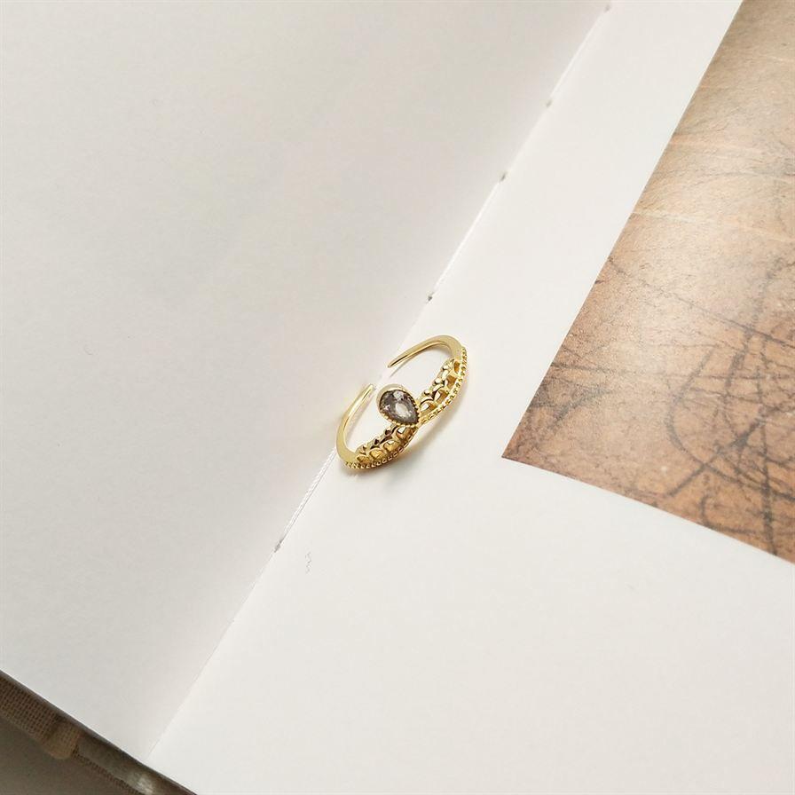 waterdrop cz crown girl 925 sterling silver adjustable ring
