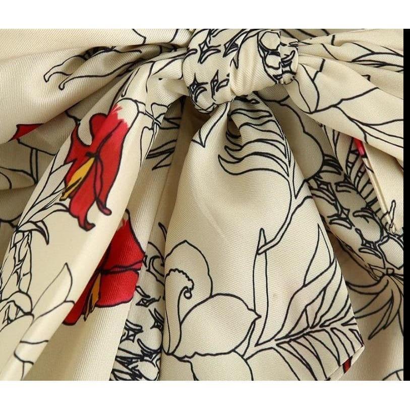 vintage bowknot midi skirt