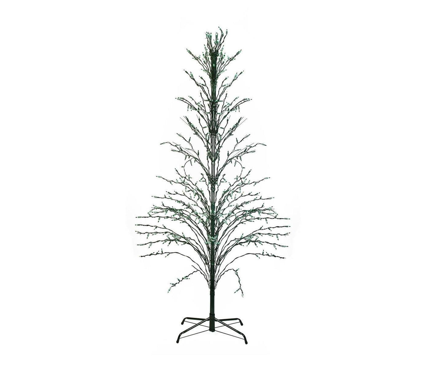 6' Green Lighted Christmas Cascade Twig Tree Outdoor Yard Art Decoration - Green Lights