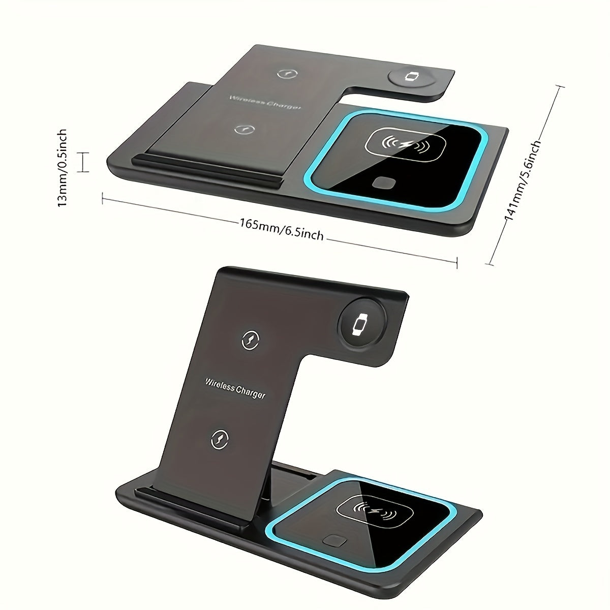 3 In 1 Fast Charging Station, Folding Wireless Charger Stand For 14,13,12,11/Pro/Max/Mini/Plus, X, XR, XS/Max, SE, 8/Plus, For IWatch 1-8, For Airpods 3/2/Pro