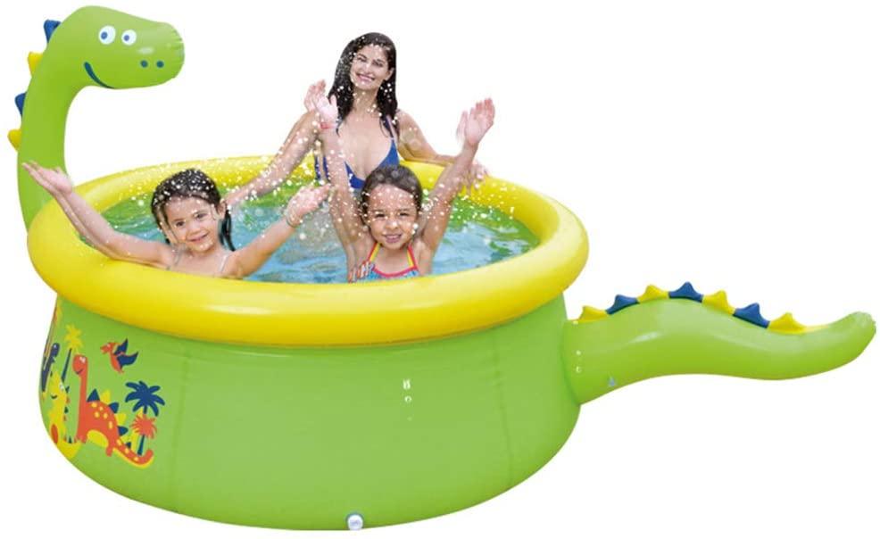 ZXCY Water Spray Swimming Pool Outdoor Dinosaur Paddling Pools Kids Pool Toys Inflatable with Inflator for Outdoor Gardens