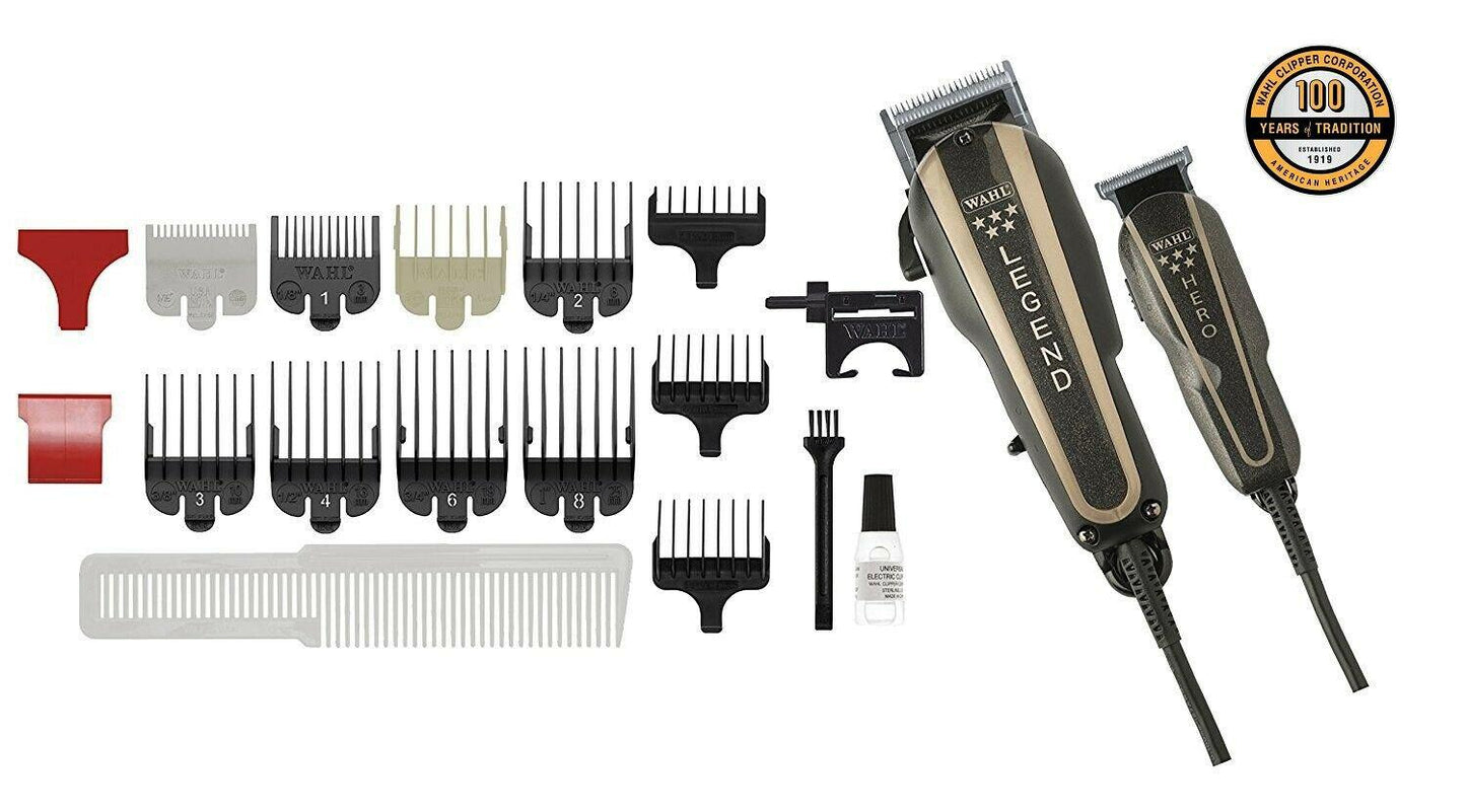 WAHL Combo Professional Trimmer HERO & Hair Clipper LEGEND 5 Star Barber 220Volt