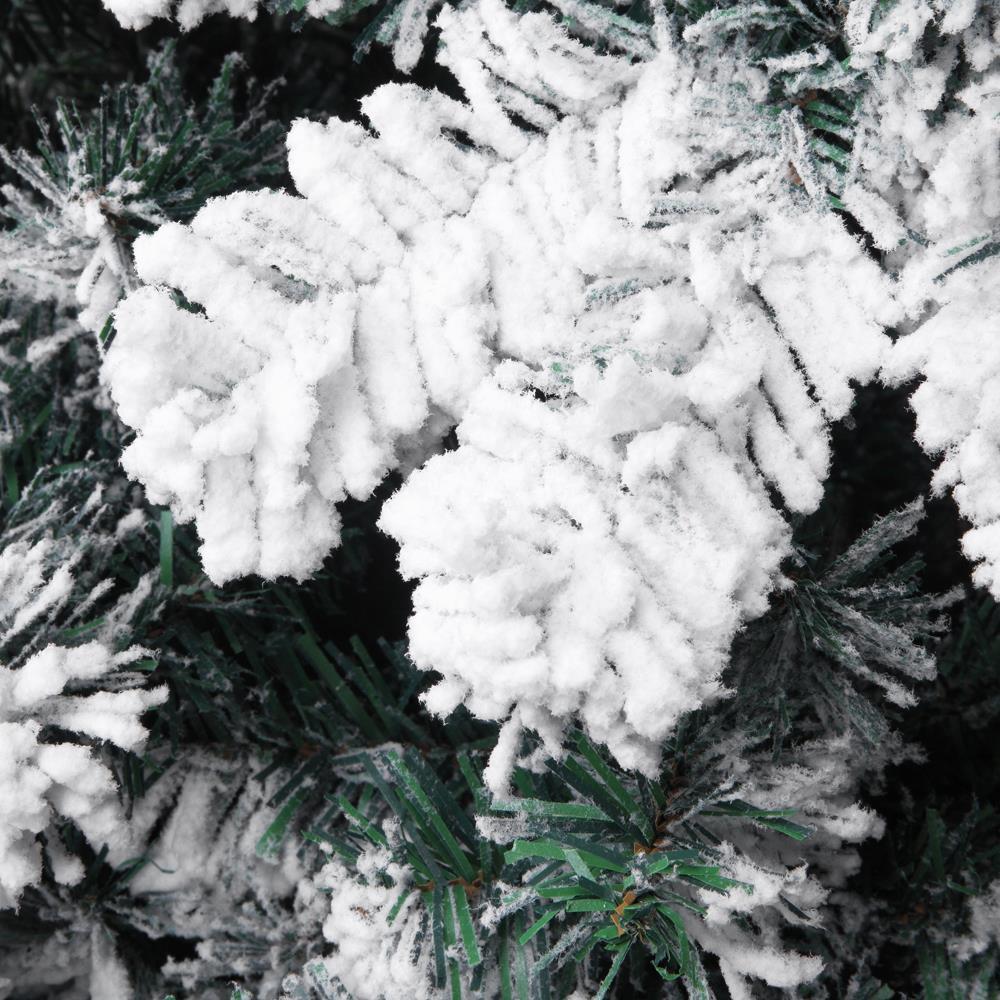 Zimtown 7ft Flocked Artificial Christmas Tree, Automatic Open Snowy Spruce Unlit Xmas Tree, 45.3" Wide