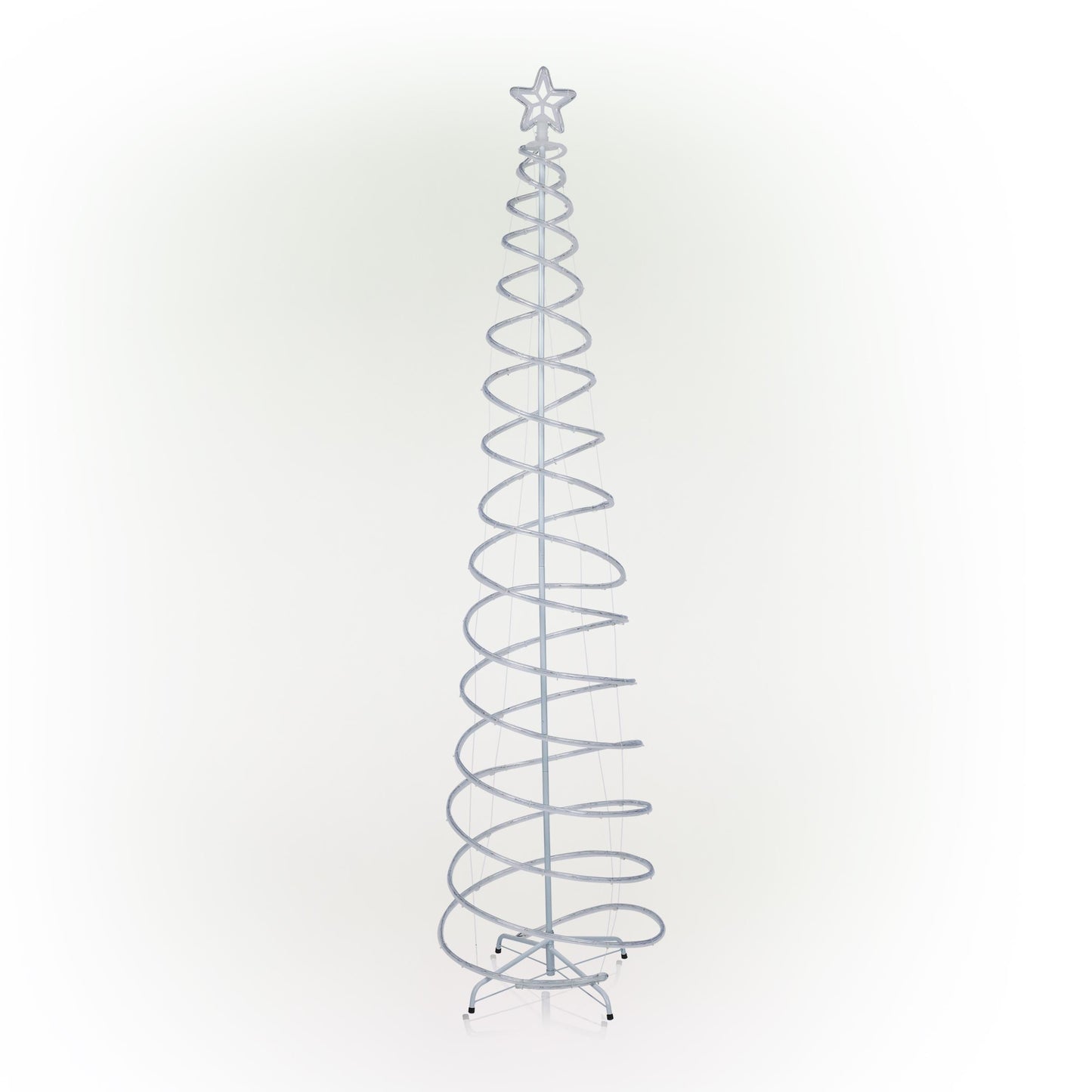 Alpine Corporation 91" Indoor/Outdoor Spiral Christmas Tree with LED Lights, White