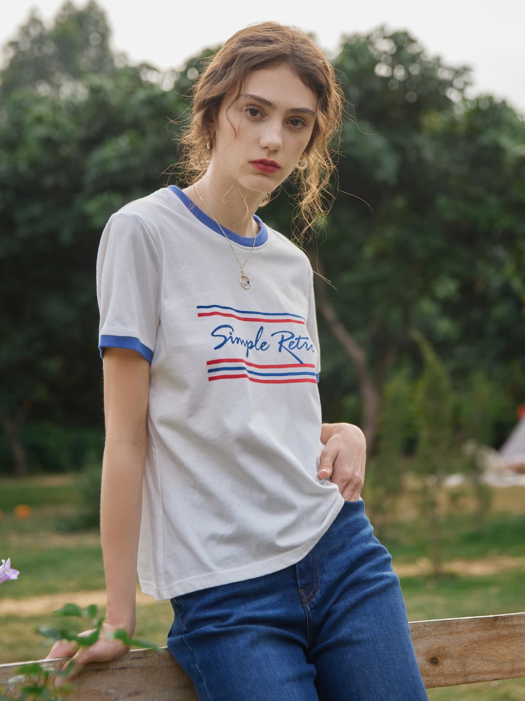 【Final Sale】Maya Logo Printed Vintage T-Shirt