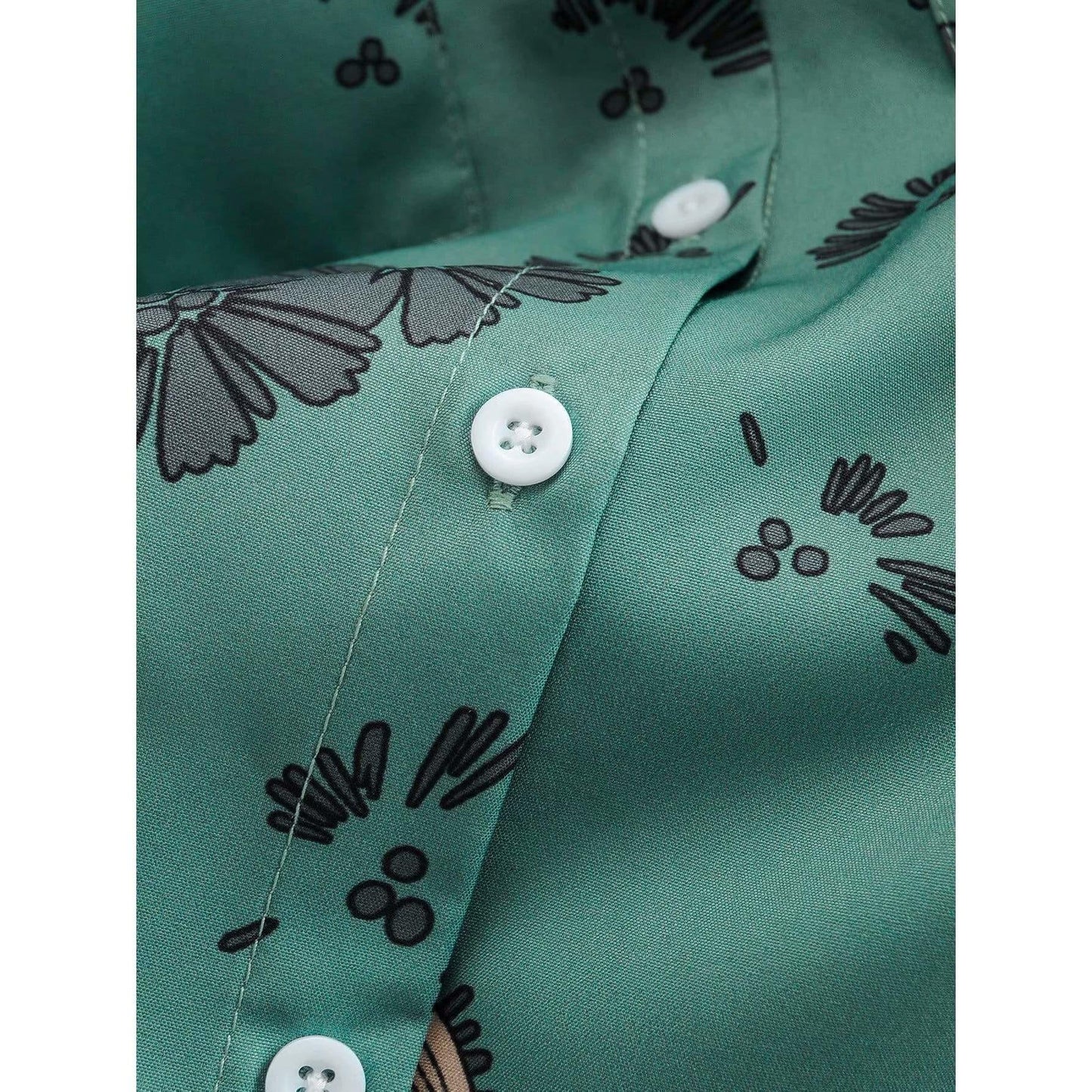 vintage crane print blouse