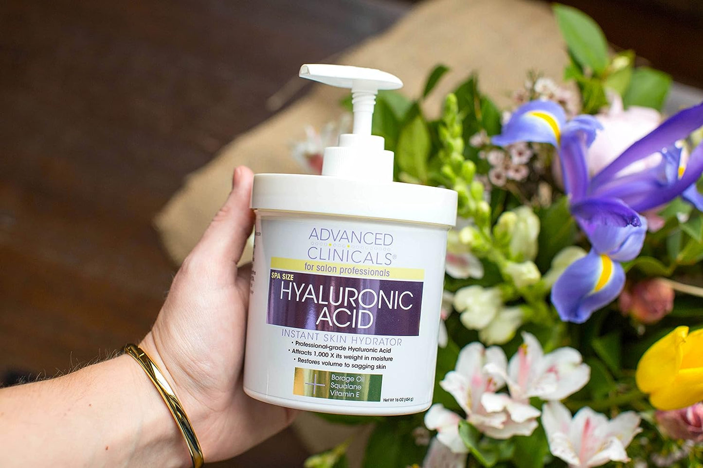 Advanced Clinicals Hyaluronic Acid Body Lotion & Face Moisturizer W/Vitamin E | Hydrating Dry Skin Firming Lotion Minimizes Look Of Wrinkles, Stretch Marks, & Crepey Skin | Skin Care Products, 2pc