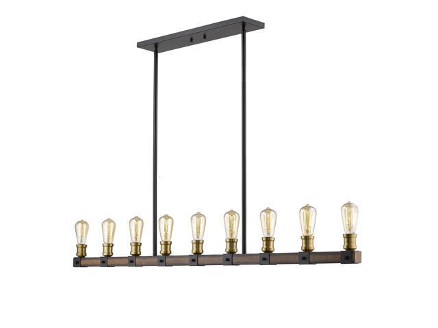 472-9L-RM Kirkland Restoration 9 Light Island & Billiard - Rustic Mahogany