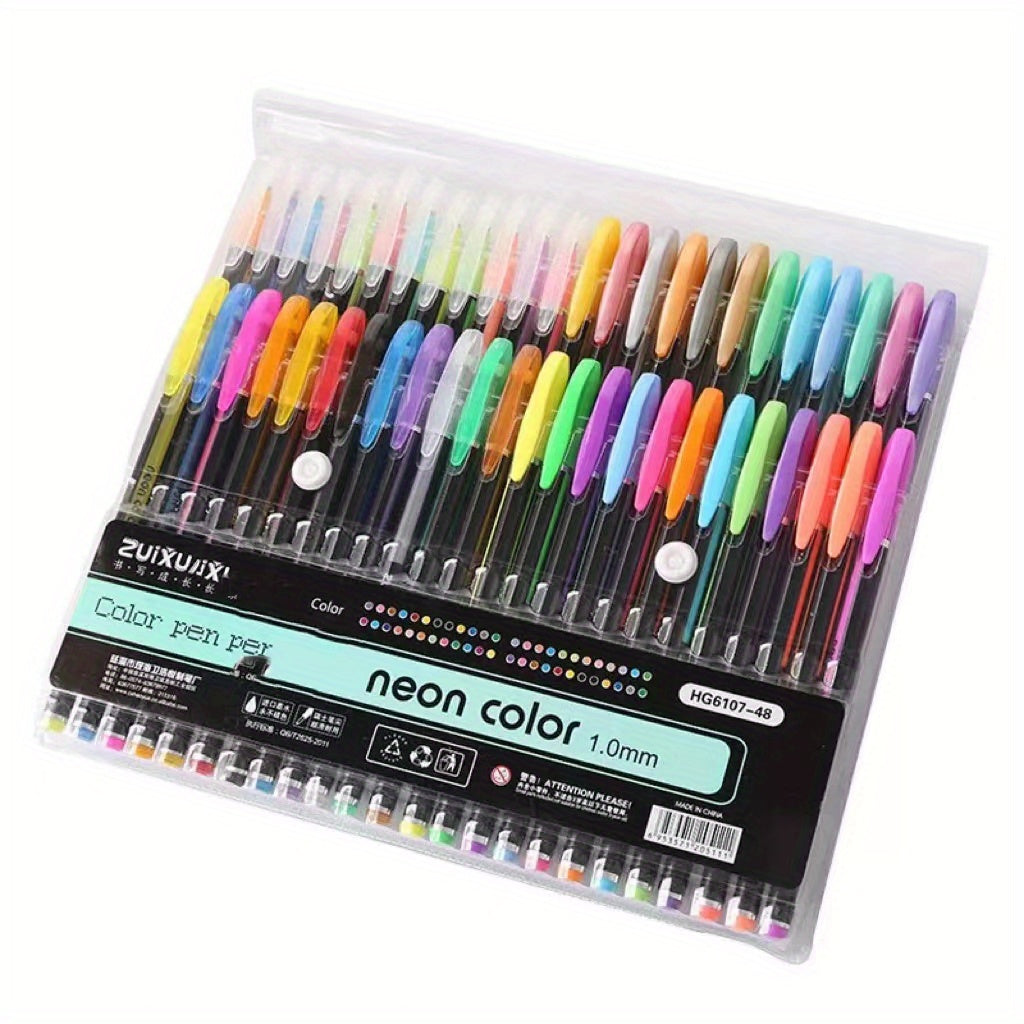 8/24/36/48/60/100pcsGelmushta Gel Pens Unique Colors (No Duplicates) Set For Adult Coloring Books Drawing With Case