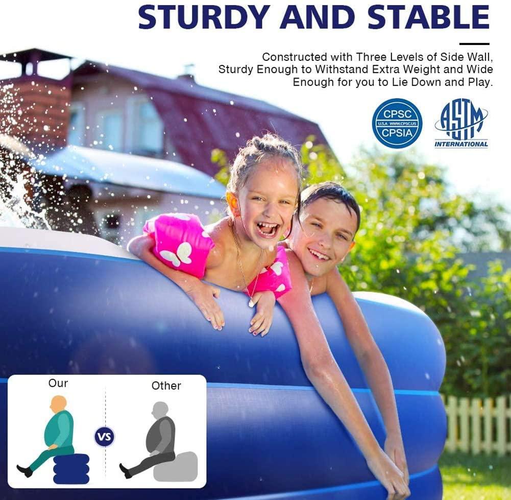 YB&GQ Summer Water Party Kiddie Paddling Pool for Kids Adult Infant,Oversize Thickened Inflatable Swimming Pool,Outdoor Easy Set Family LounPool A 130x90cm(51x35inch)