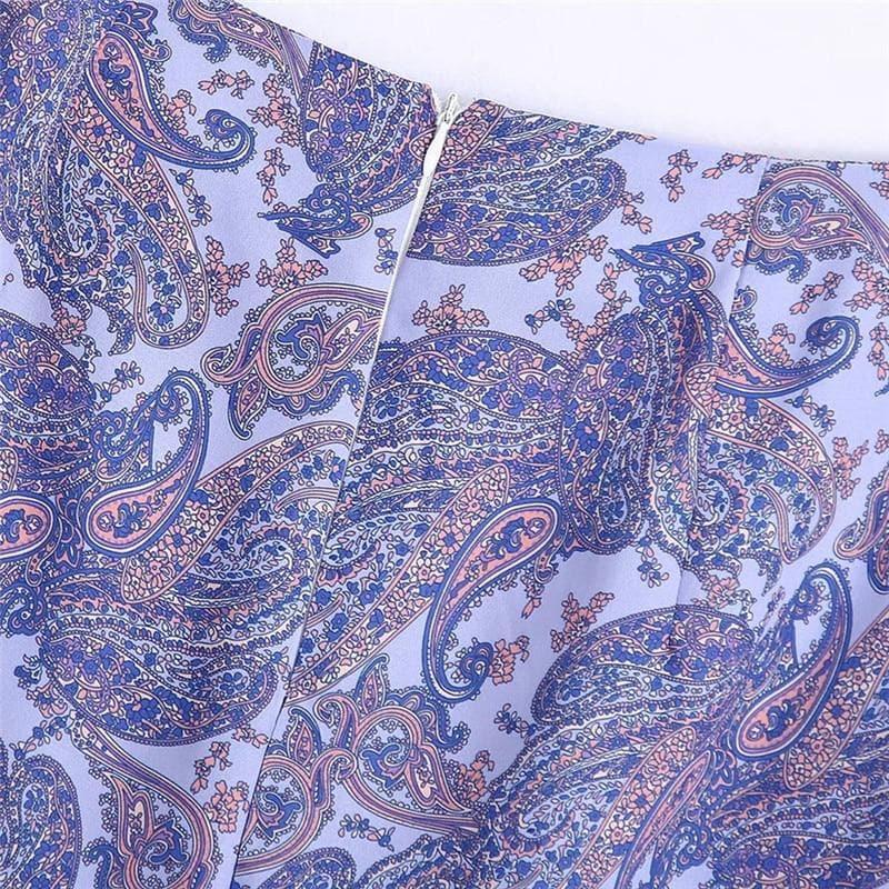 vintage high waist purple wrap midi skirt