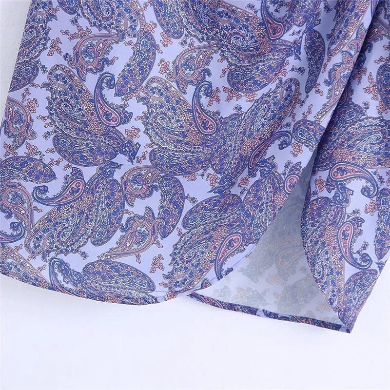 vintage high waist purple wrap midi skirt