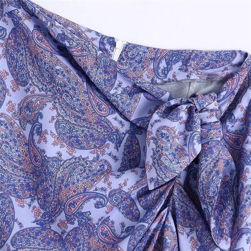 vintage high waist purple wrap midi skirt