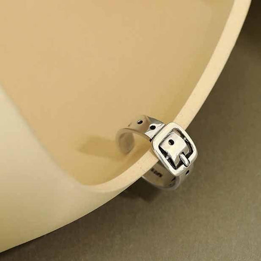 vintage belt 925 sterling silver adjustable ring